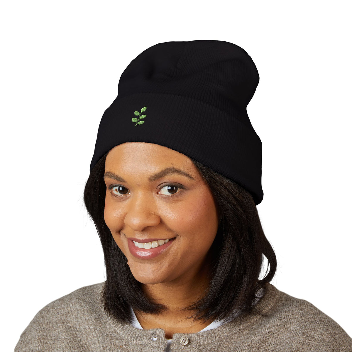 Eucalyptus Leaf | Classic Cuffed Beanie (Embroidery) | Magnetica