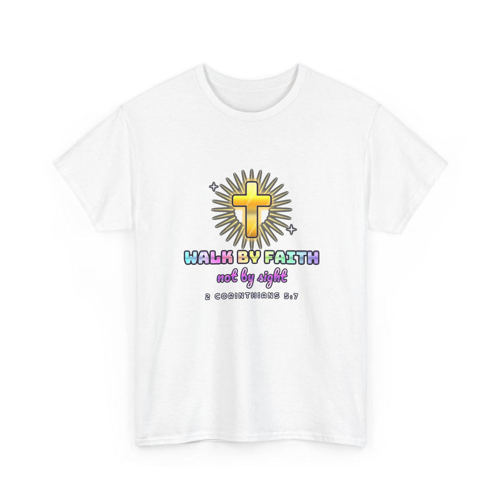 Walk By Faith — Adult Christian T-Shirt | Black & White