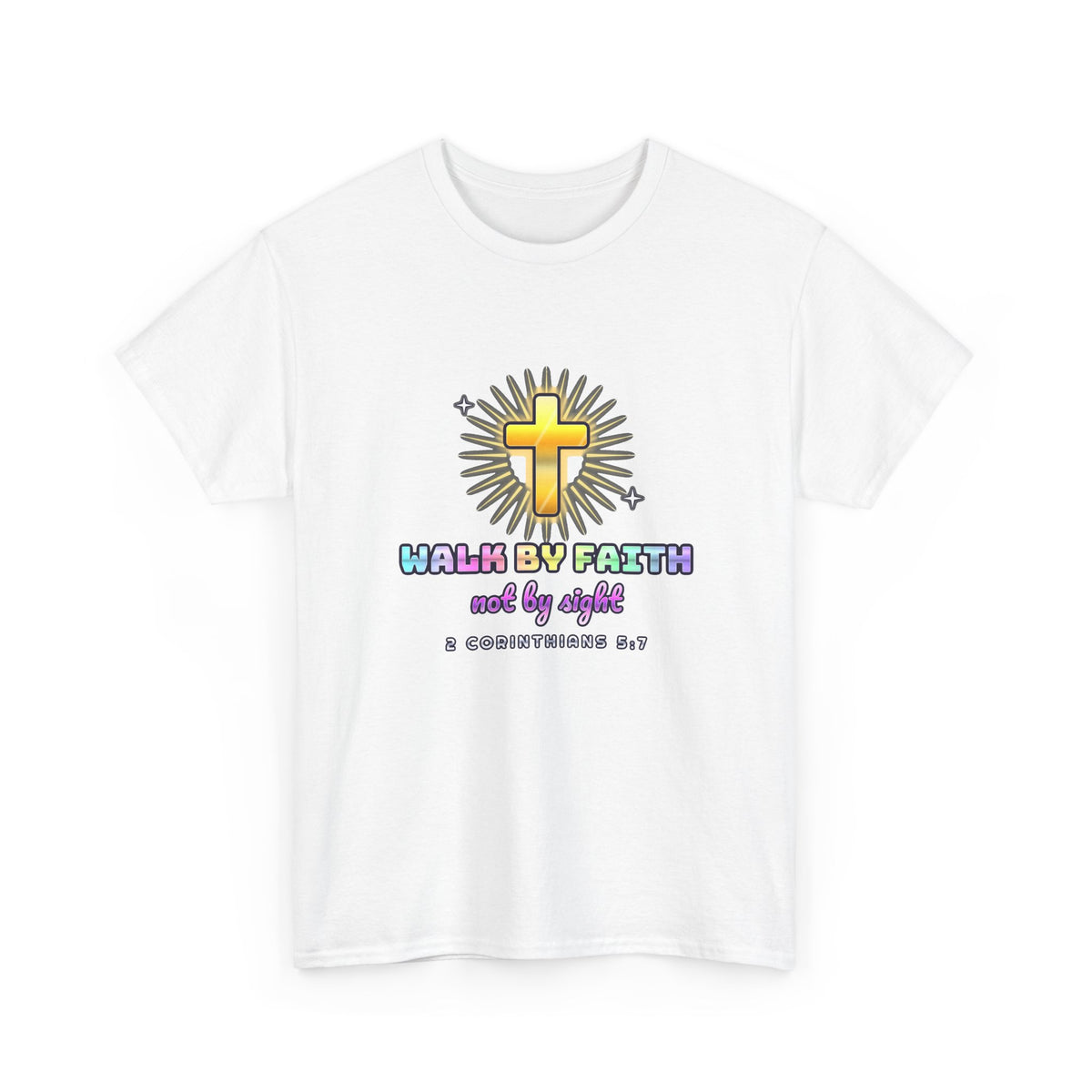 Walk By Faith — Adult Christian T-Shirt | Black & White