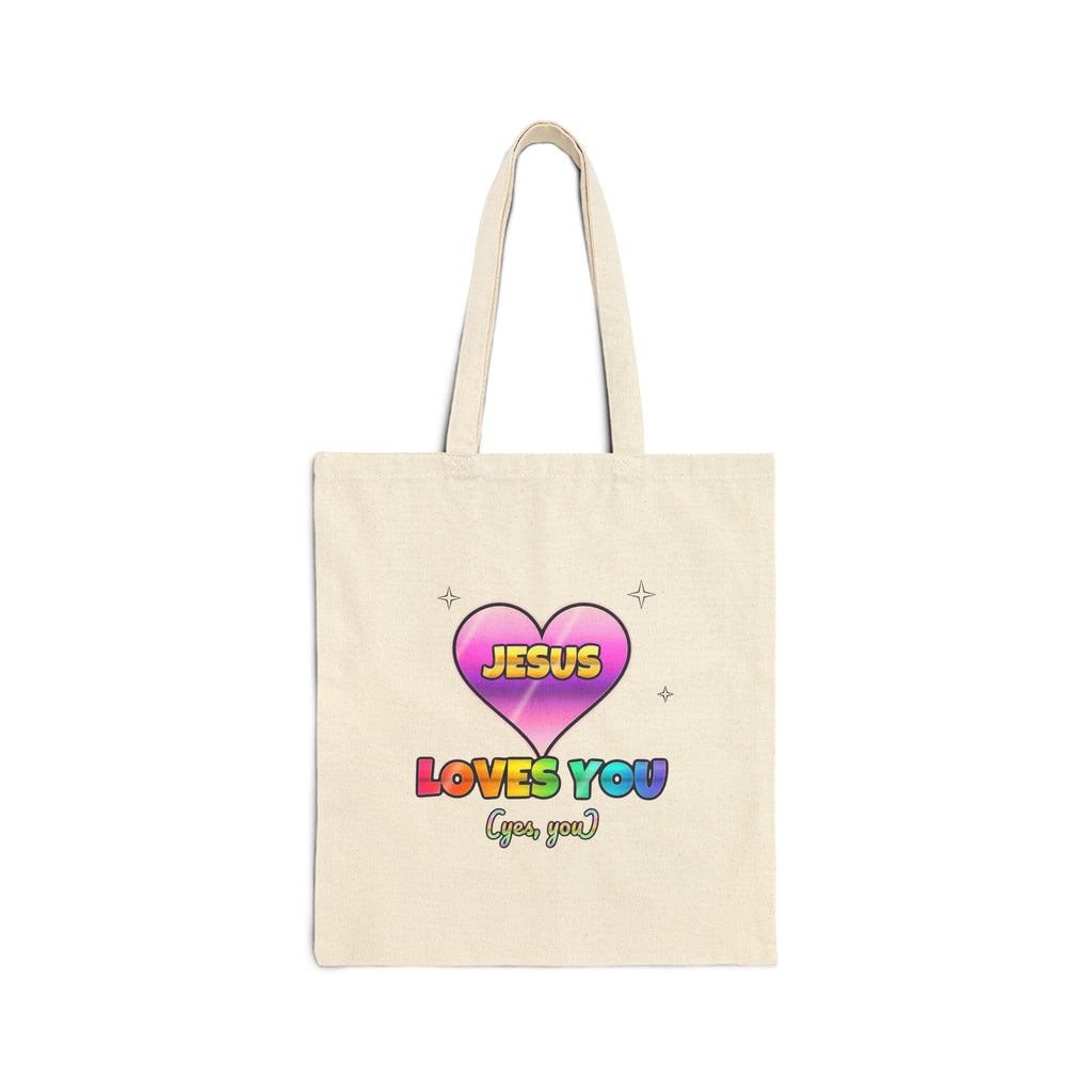 Jesus Loves You — Christian Cotton Canvas Tote Bag