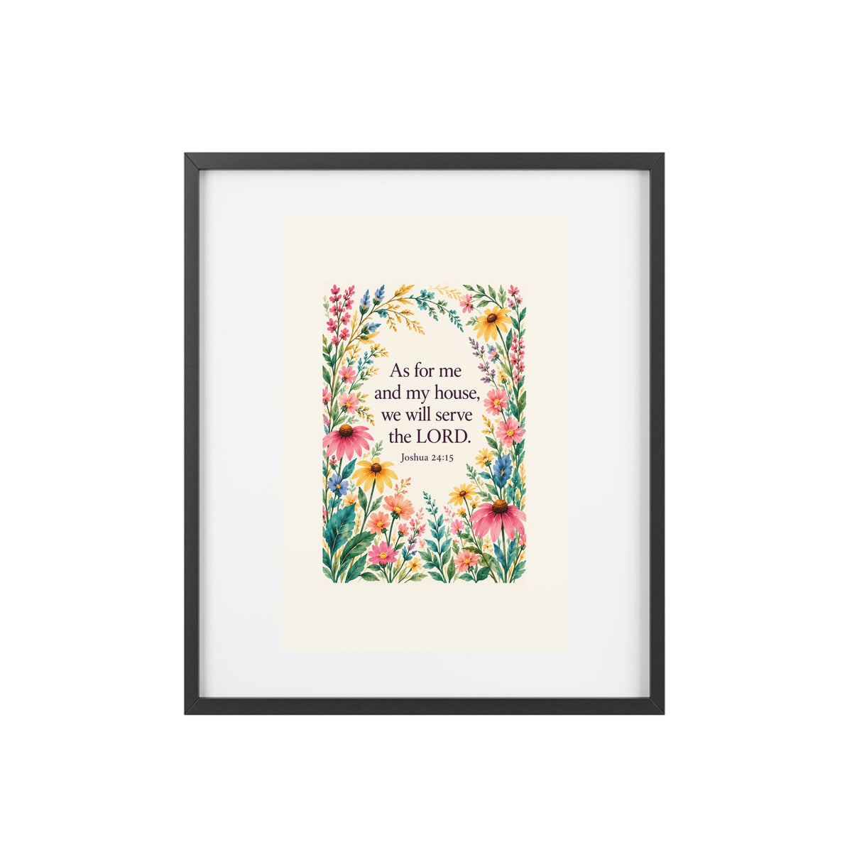 As for Me and My House Floral Framed Wall Art | Joshua 24:15 | Magnetica