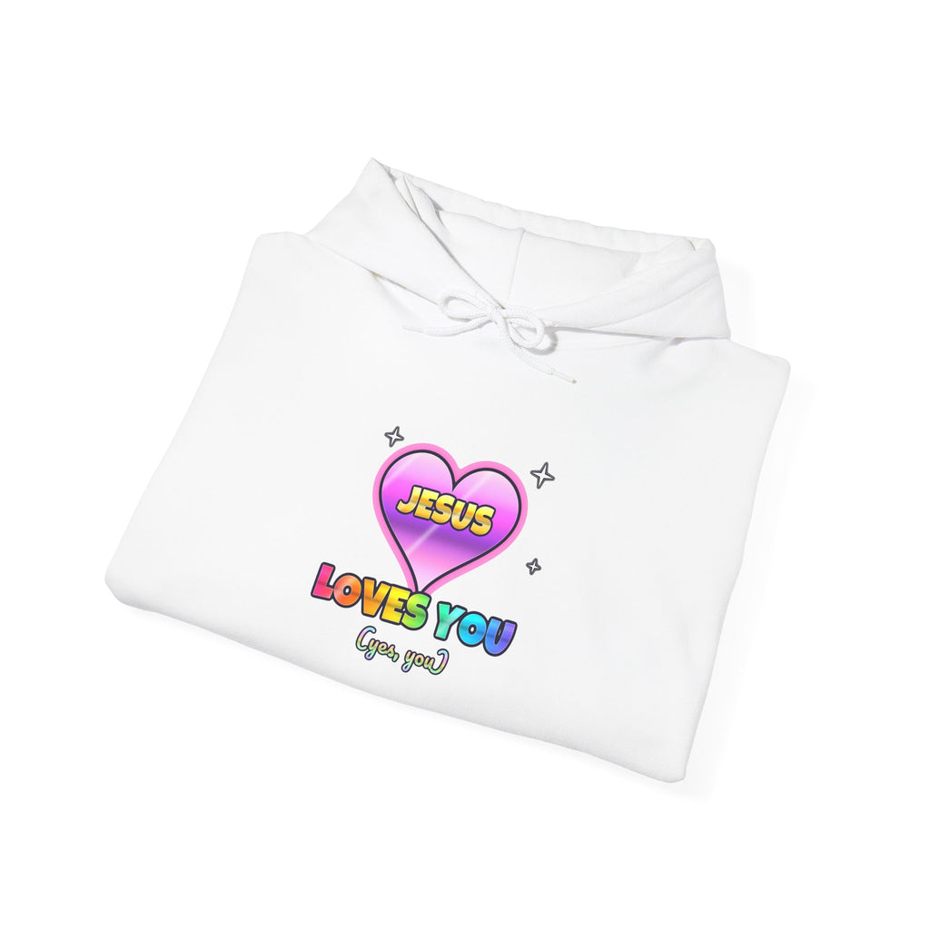 Jesus Loves You — Adult Christian Hoodie | Black & White