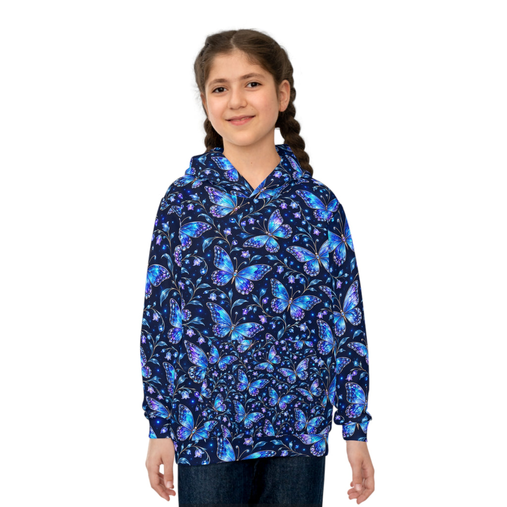 Magnetica Kids – Blue Jewel Butterfly All-Over Hoodie