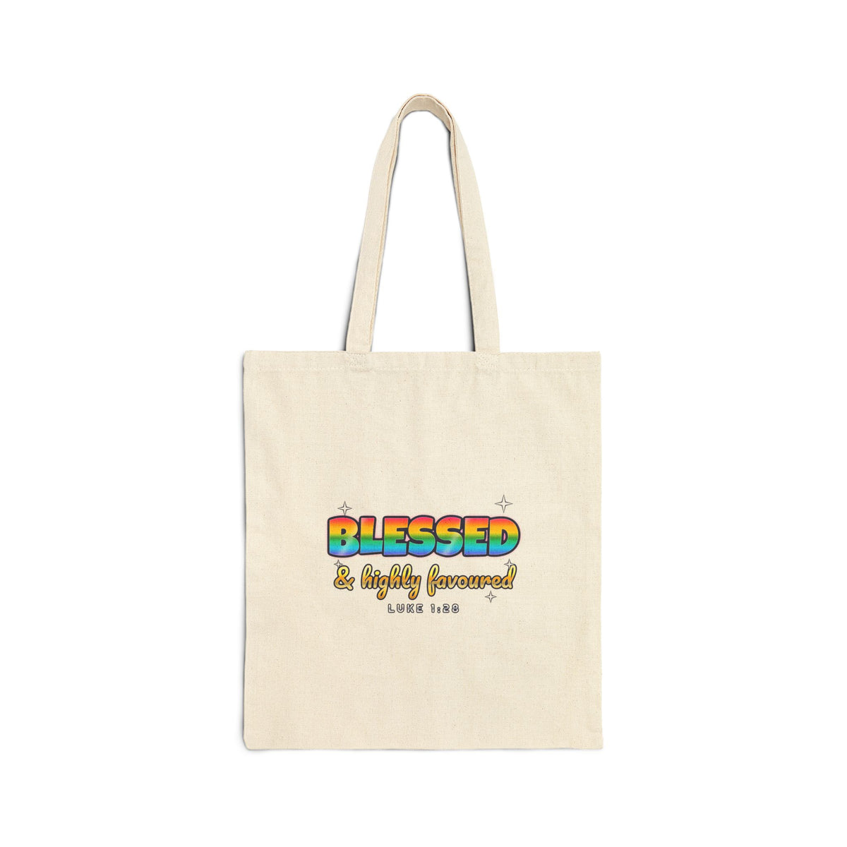 Blessed & Highly Favoured — Christian Cotton Canvas Tote Bag