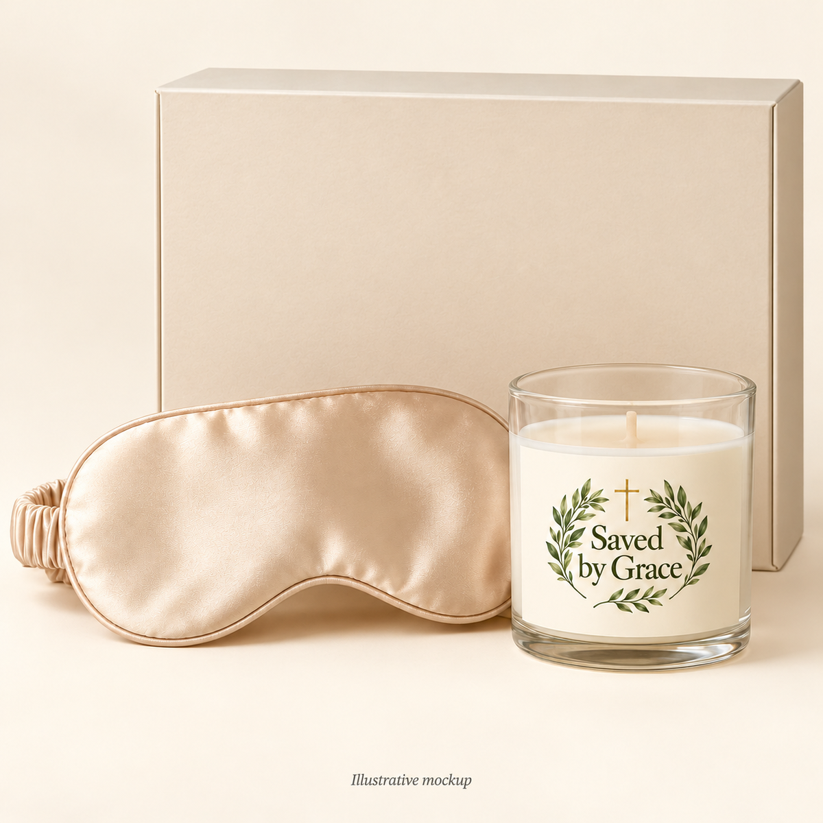 Magnetica Saved by Grace | Soy Wax Candle & Eye Mask Gift Set | Magnetica — illustrative mockup