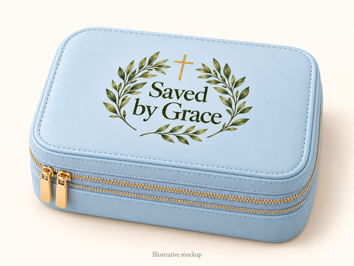 Magnetica Saved by Grace | Double Zipper Jewelry Box | Magnetica — illustrative mockup