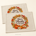 Magnetica Give Thanks to the Lord | Linen Placemat (2 pcs) | Magnetica — illustrative mockup
