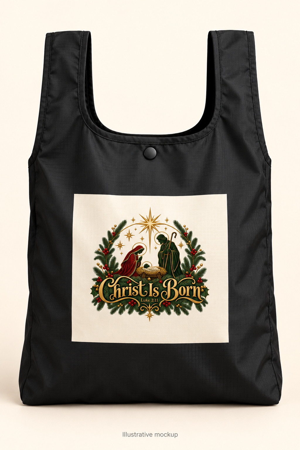 Magnetica Christ Is Born | Grocery Bag | Magnetica — illustrative mockup
