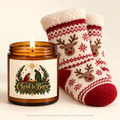 Magnetica Christ Is Born | Scented Candle & Reindeer Socks Gift Set | Magnetica — illustrative mockup