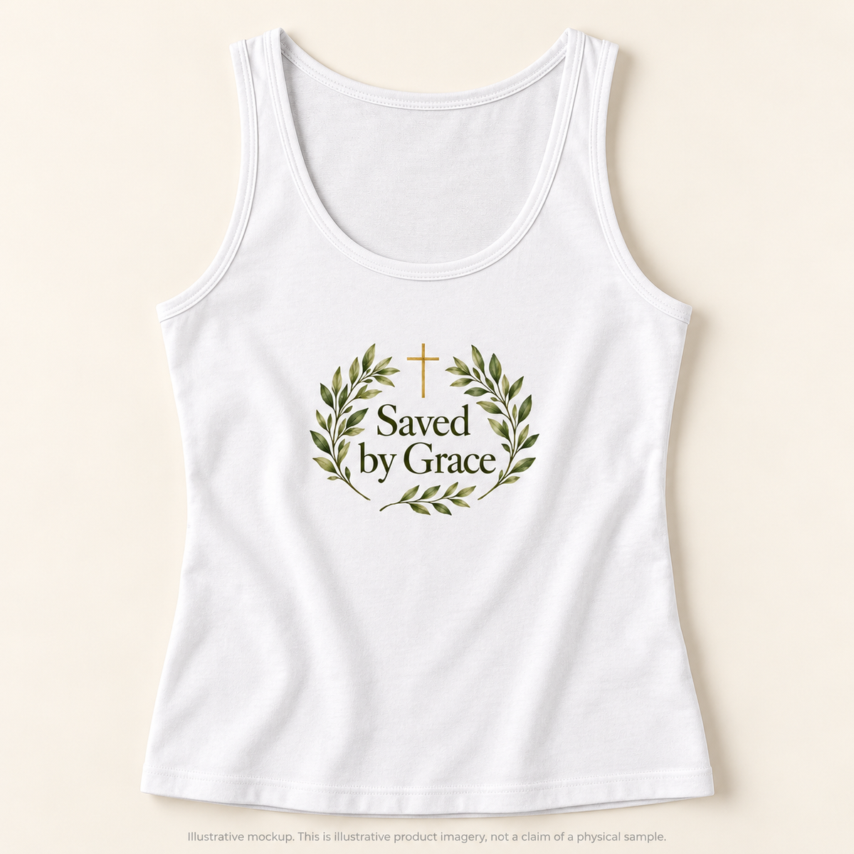 Magnetica Saved by Grace | Women's Cotton Tank Top | Magnetica — illustrative mockup