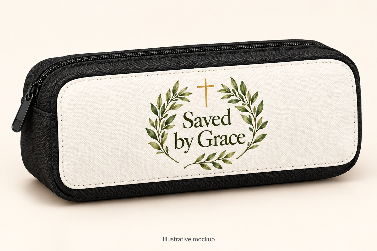 Magnetica Saved by Grace | Polyester Pencil Case | Magnetica — illustrative mockup